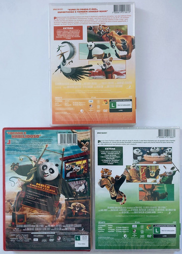 Dvd Kung Fu Panda 1, 2 E 3 - Lacrado E Original.