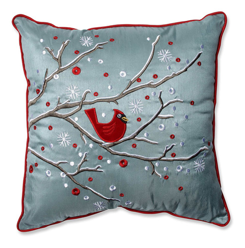 553009 Holiday Cardinal On Snowy Branch Throw Pillow, 1...