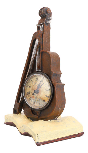 Reloj Con Pilas, Estilo Retro, Libro De Mesa Y Violín