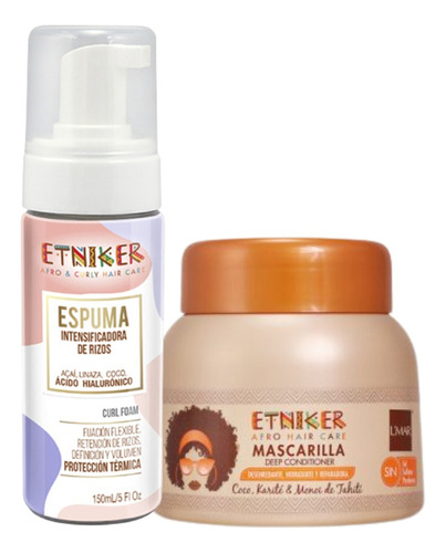 Pack Espuma Intensificadora De Rizos + Máscara Etniker