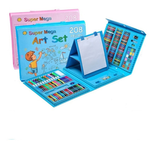 Imagen 2 de 5 de Set Dibujo Portátil 208 Piezas De Arte Para Niños Kit