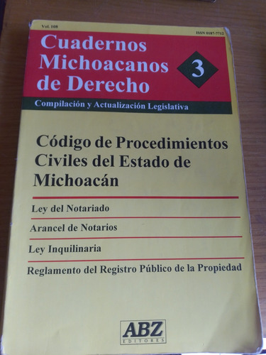 Código De Procediminetos Civiles Del Estado De Michoacán (Usado)