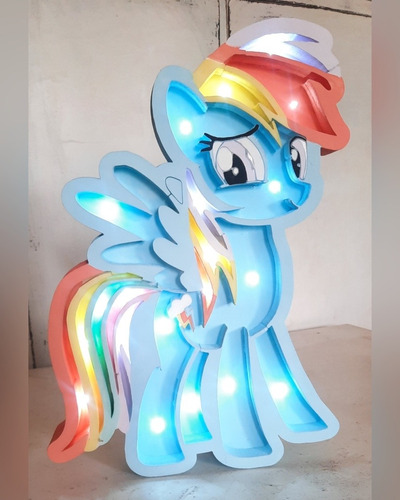 Cartel Figura Polifan Led Corpóreo Litle Pony Rainbow Dash