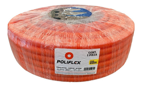 Poliflex Naranja De 3/4 Rollo 50 Metros Con Guía