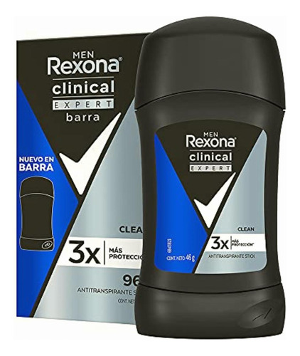 Rexona Clinical Desodorante En Barra Clean Hombre 46g