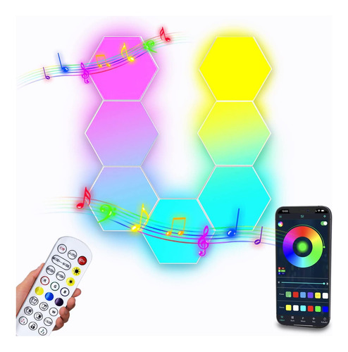 Paneles De Luz Hexágono Hicsezvy, Luces Hexágono Led Rgb Par