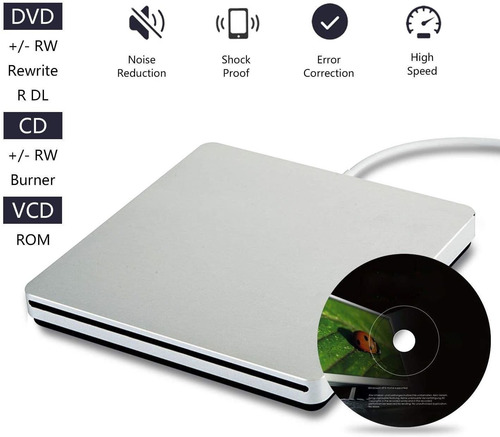 Imagen 5 de 7 de Ploveyy Usb C Superdrive Lector Externo De Dvd/cd Y Graba...