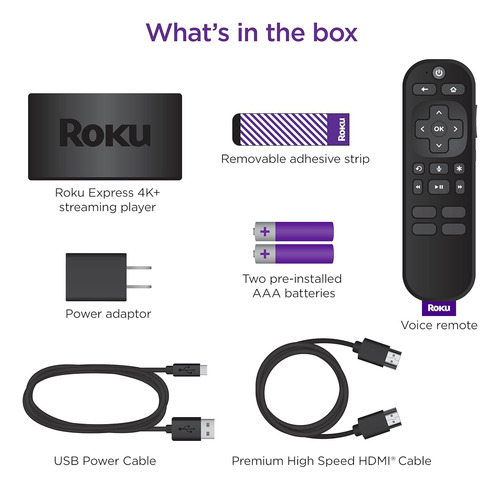 Roku Express 4k+ Streaming Hdr Con Control De Voz