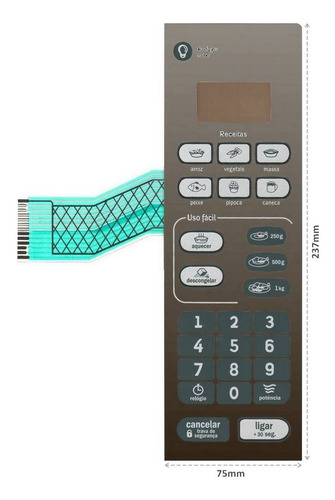 Imagem 2 de 3 de Membrana Teclado Microondas Consul Cmo20 Cmo 20