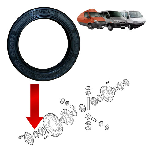 Retentor Lateral Da Coroa Esquerdo Para Ducato 2003 A 2017