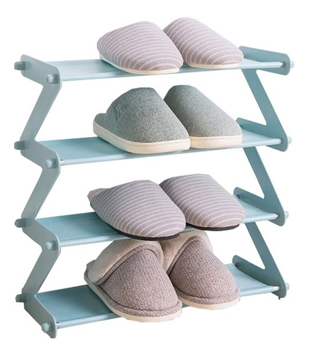 Zapatera Organizador Zapatos Rack Shoes 4 Niveles 8 Pares Color Gris