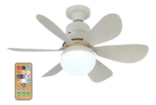 Ventilador De Techo Led Remoto Con 6 Aspas De Plástico, Vent