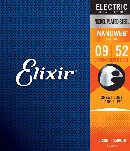 Imagem 1 de 7 de Encordoamento Guitarra 7 Cordas Elixir 12007 Nanoweb 09-52