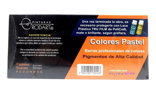 Colores Pastel Secos Rodart 12 Surtidos Arte Dibujo Premium Suaves