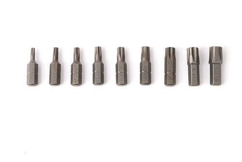 Juego 9 Puntas Torx Atornillador 25mm T10-50 Barovo 58-62hrc