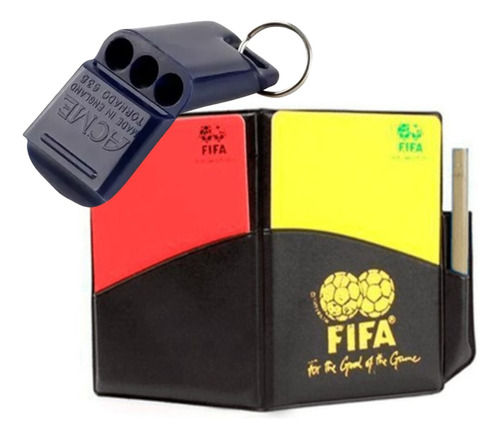 Set Silbato Pito Acme Deportes + Tarjetas De Arbitro