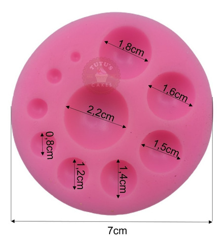 Molde Silicona Semi Esfera X10 Reposteria Porcelana Color Rosa