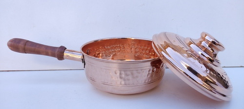 Imagen 3 de 7 de Olla De Cobre 99.9%lechero Chico 13 Cm Diámetro Alto 8 Cm