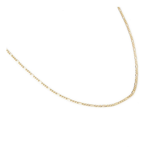 Cadena Figaro 3x1 Bitono 1.5mm 45cm Oro Italiano Solido 10k Color Dorado