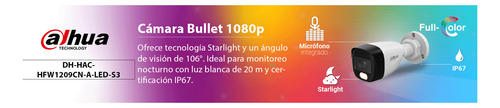 Dahua Hac-hfw1209cn-a-led-s3 Cámara Bullet Fullcolor 2mp Aud