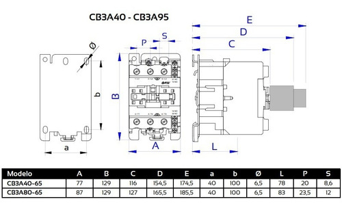 Imagen 3 de 7 de Contactor Tripolar 30kv Ac3 65a Baw