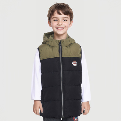 Parka Niño Full Zipper Con Bolsillo Negro Fashion's Park