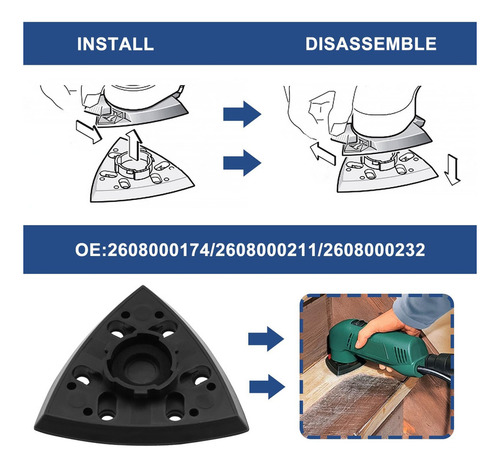 Ecsing 1 Placa De Lijado Triangular Compatible Con Bosch Pda