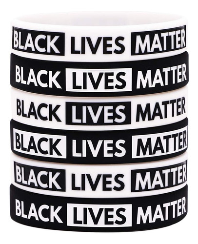 Black Lives Matter Pulsera De Goma Bandas De Soporte Blm De 