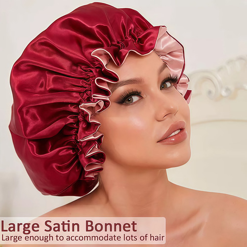 Nana Gorro De Satín Para Dormir Y Proteger El Cabello Doble Capa