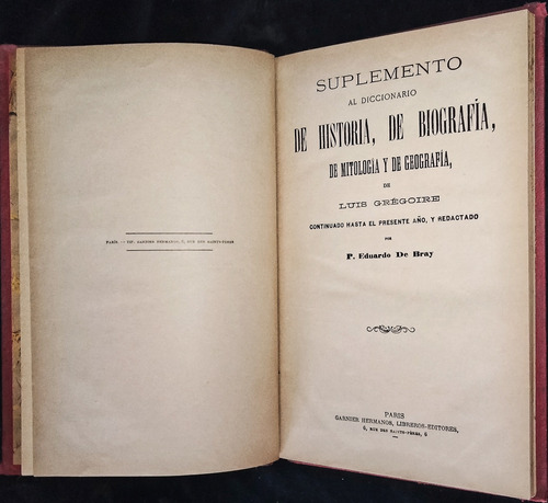 Suplemento Diccionario Historia Biografía Mitología Y Geogra