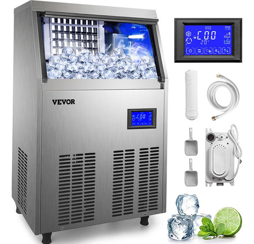 Máquina De Hielo Comercial Vevor 155lbs/24h Filtro De