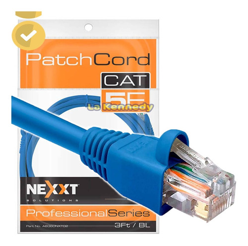 Cable De Red Patch Cord Cat5e Nexxt 10 Pies Color Azul 3mts