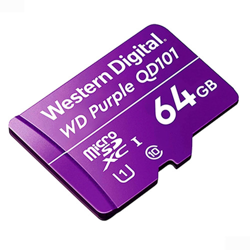 Imagen 1 de 2 de Memoria Micro Sd 64gb Western Digital Purple Videovigilancia