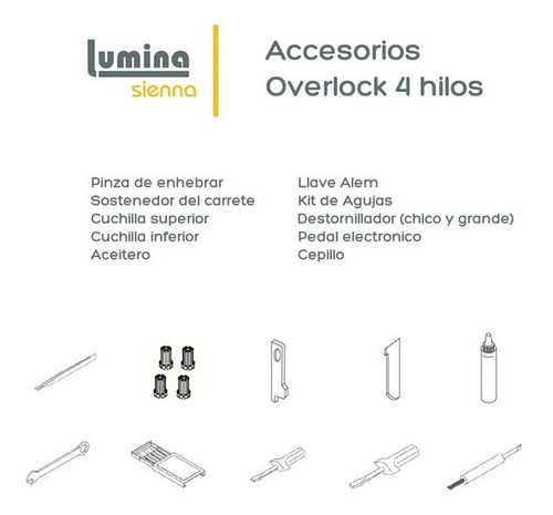 Máquina de coser overlock Lumina Sienna portable gris 220V