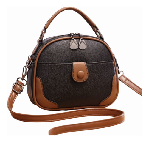 Bolso De Hombro De Cuero Sintético Con Bolsillos P/mujer