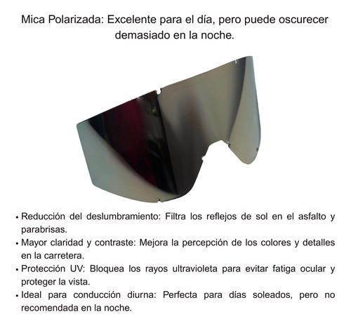 Goggles Para Moto Con Correa Ajustable Todo Terreno 1 Pz Blanco Polarizado Unitalla