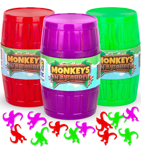 Juego Barrel Of Monkeys Con 3 Barriles Y 30 Monos
