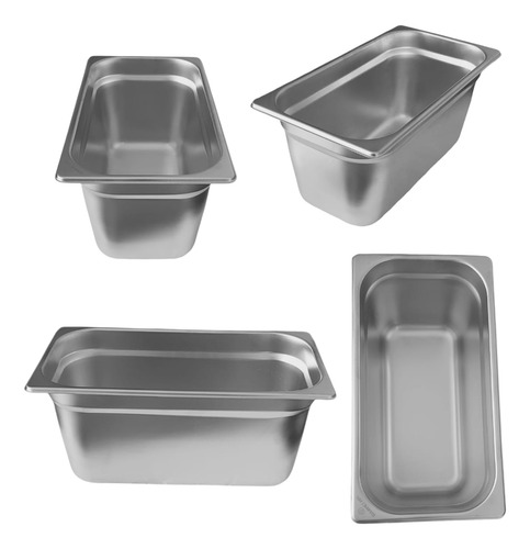 Kit 18 Cubas 1/3 15cm Aço Inox Sem Tampa Gastronômica Buffet