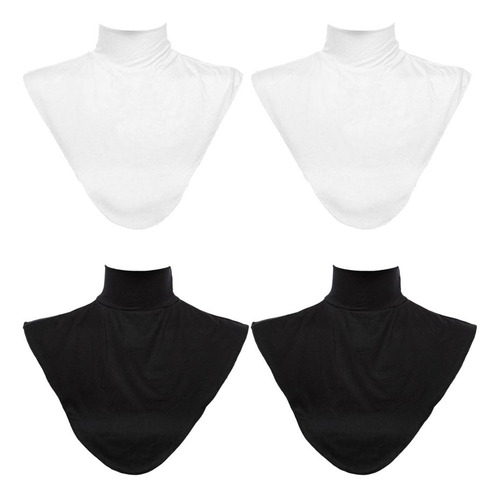 4pcs Cuello Falso Mock Modal Cuello Alto Top Casual