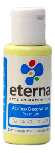 Acrilicos Eterna X Unidad 50 Ml Decorativos Premium Color Del Óleo Amarillo Bebé