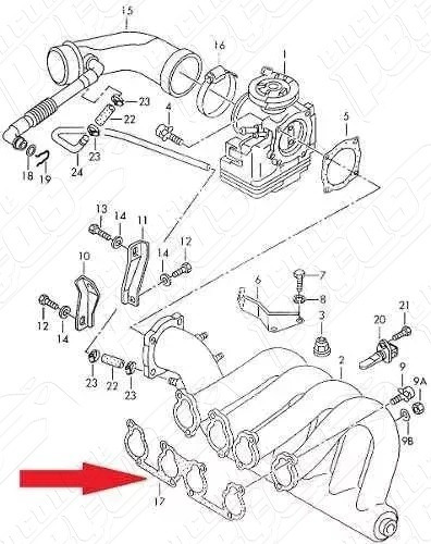 Audi Tt 1.8 240cv 05-06 Original Junta Coletor Admissão