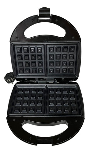 Waffle Maker Hometime Wafflera Doble Negro 800 Watts