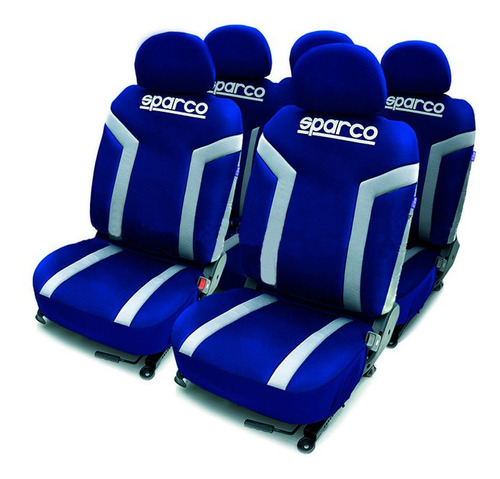 Funda Cubre Asiento S Line Azul Franjas Grises Juego Sparco