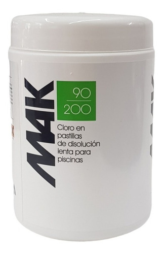 Pastillas De Cloro De 200grs Disol, Lenta 90/200 Mak X 1kg 