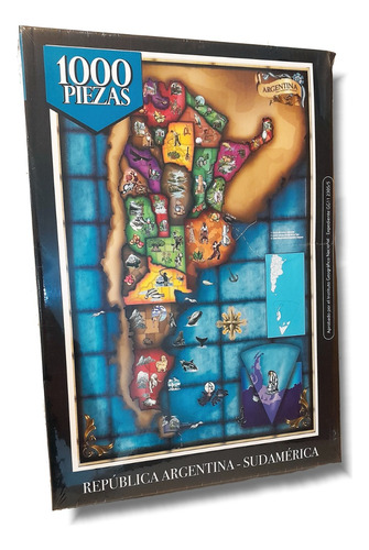 Puzzle 1000 Piezas Mapa Argentina Dibujos Provincias Faydi