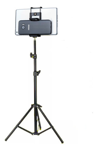 Tripé Pedestal 2 Metros + Suporte 2 Em 1 Tablet iPad Celular