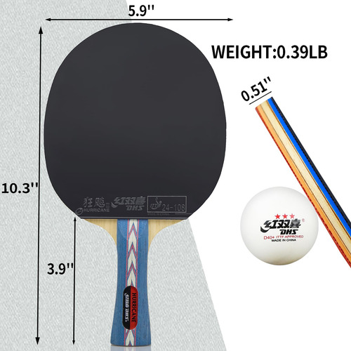 Pala De Tenis De Mesa Dhs Racket Profesional Con Funda No2-fl-paleta Larga Tipo De Mango