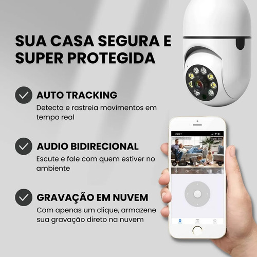Cámara Wifi Impermeable Lámpara Infrarroja Hd Color Blanco