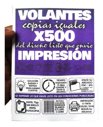 Volantes 21x15cm. X500 Copias Impresión De Su Archivo