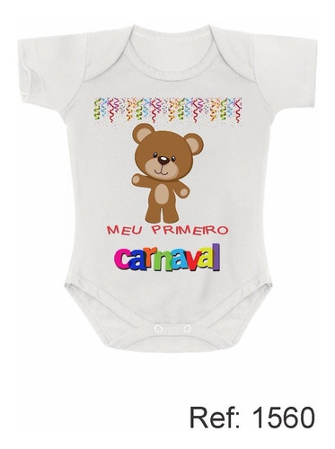 Bodie Fantasia Carnaval Ursinho Folião Body Bebê Infantil